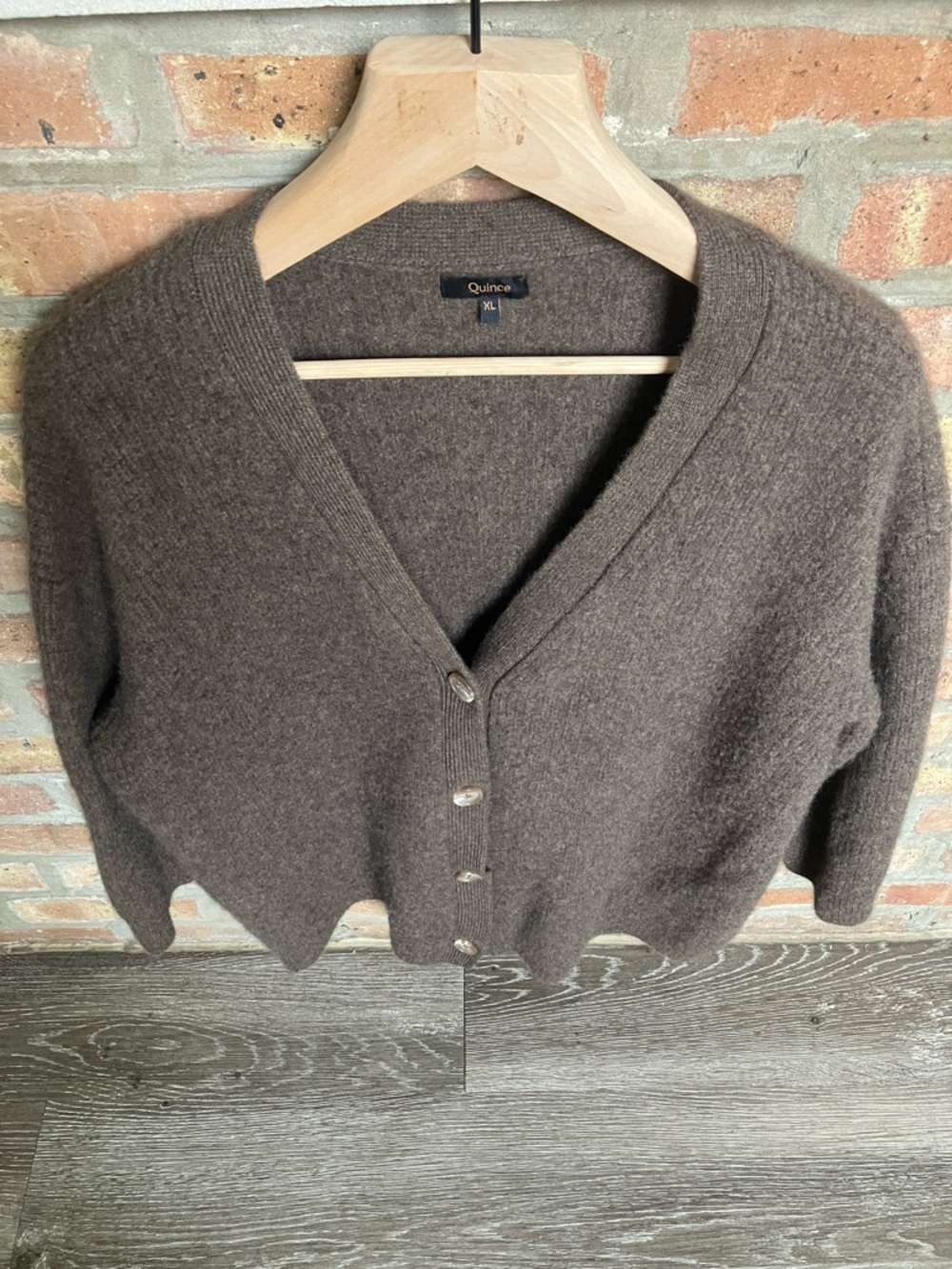 Quince Mongolian Cashmere Oversized Boyfriend Cardigan Sweater - Picture 3 of 12